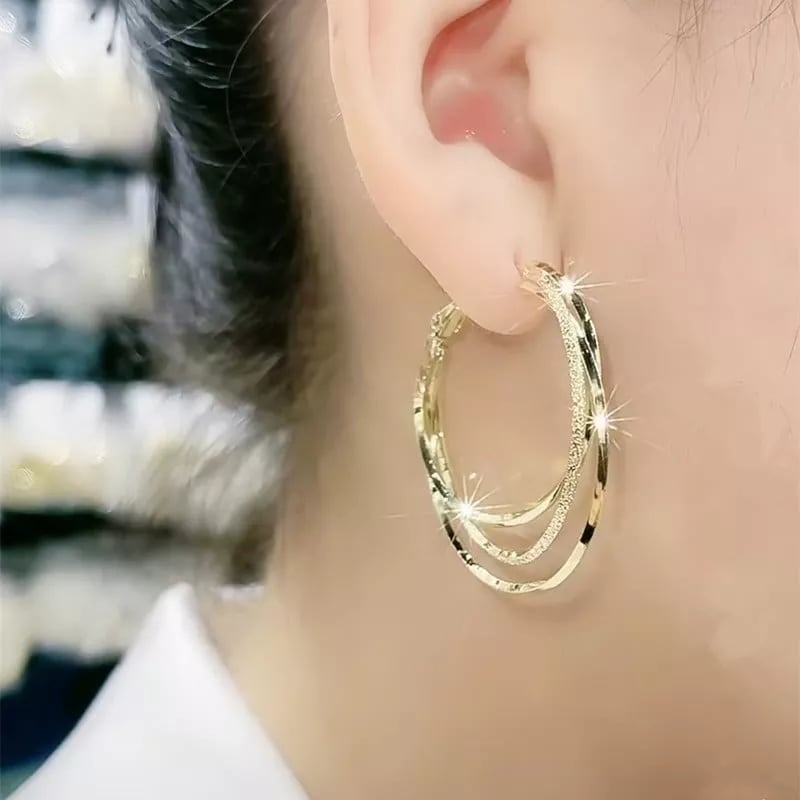 Multilayer round earrings