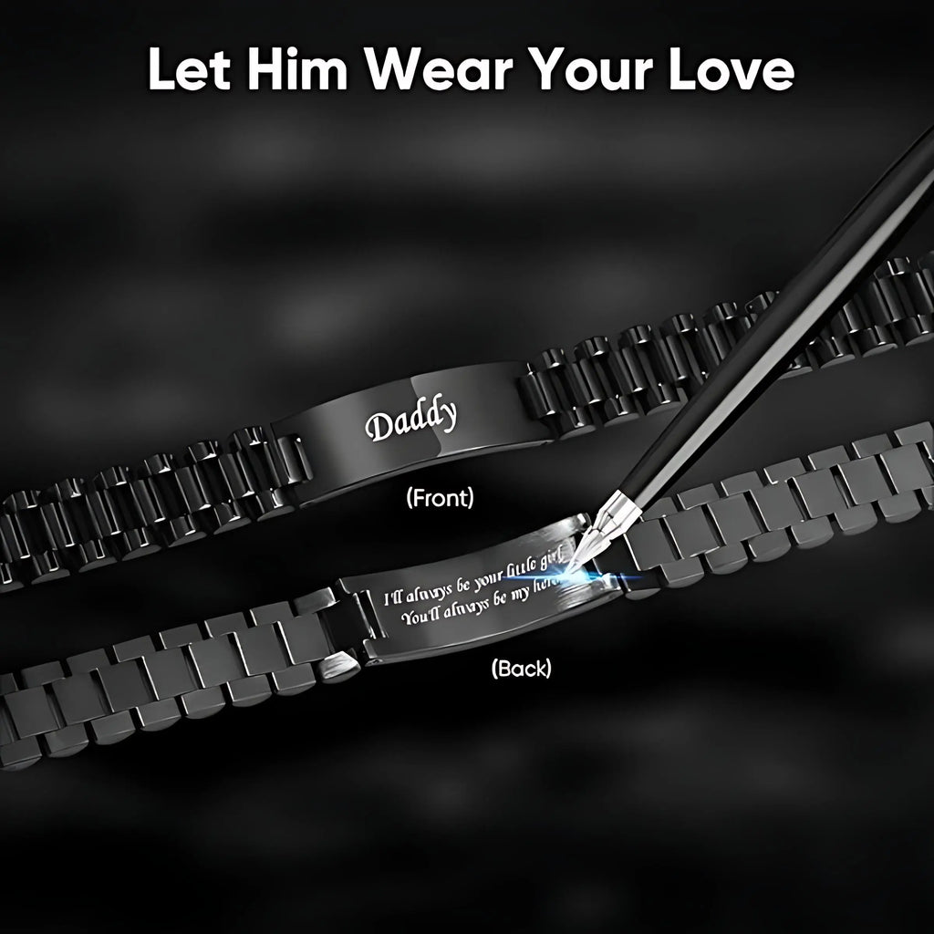 ⌚Masculine Watch Band Link Bracelet –🎁  Personalized Jewelry Gift for Dad, Husband, Boyfriend