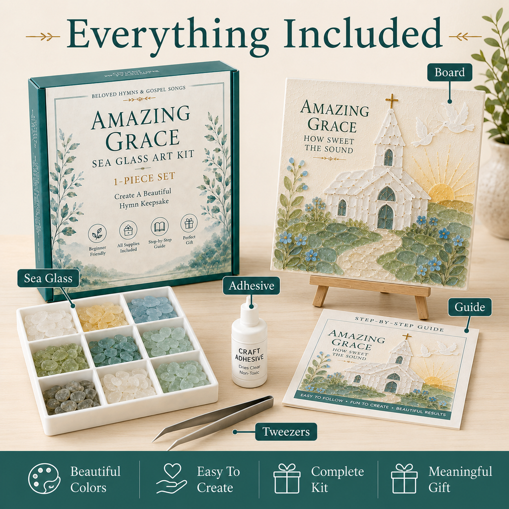 🎵 Beloved Hymns & Gospel Songs Sea Glass Art Kit