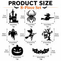 🎃Halloween LED Silhouette Wall Light Stickers, Battery Powered Peel