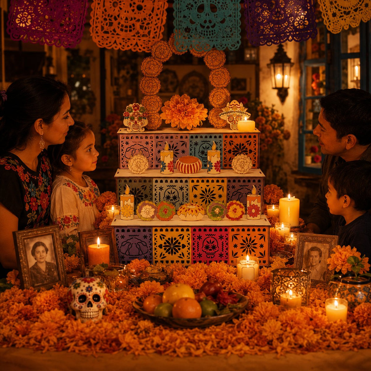 🏵️Day of the Dead Wooden Ofrenda Altar Display Set