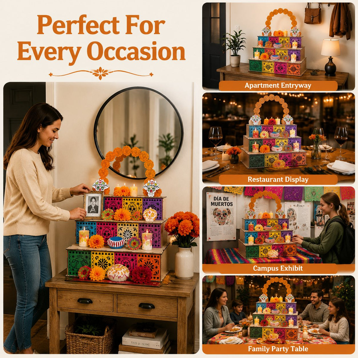 🏵️Day of the Dead Wooden Ofrenda Altar Display Set