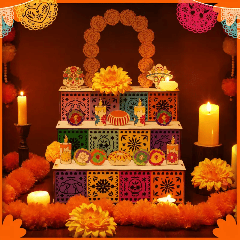 🏵️Day of the Dead Wooden Ofrenda Altar Display Set