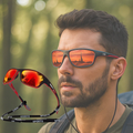 siopsrl | Mens Polarised Sports Sunglasses UK – UV400 Wrap Around Sunglasses for Cycling, Running & Outdoor Activities | Lightweight & Glare Protection