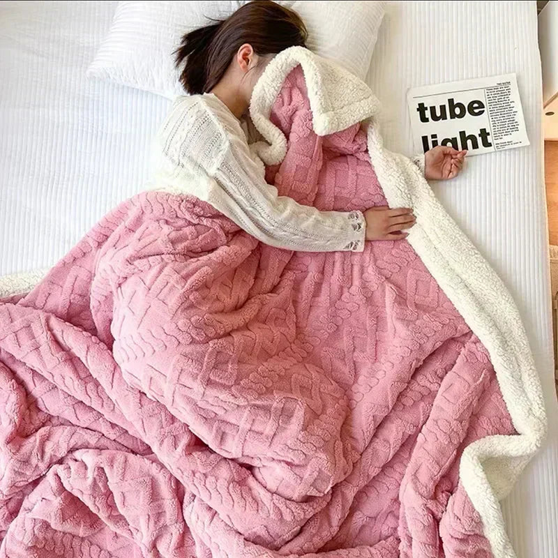 Siopsrl| WarmHome Winter Blanket – Luxury Lambswool Fleece Blanket with Double-Sided Design