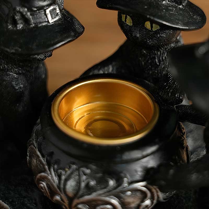 Siopsrl| Three Witches Cats | Tea Light Holder for Halloween