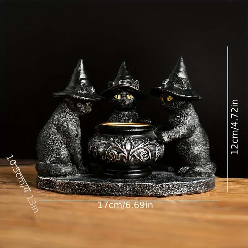 Siopsrl| Three Witches Cats | Tea Light Holder for Halloween