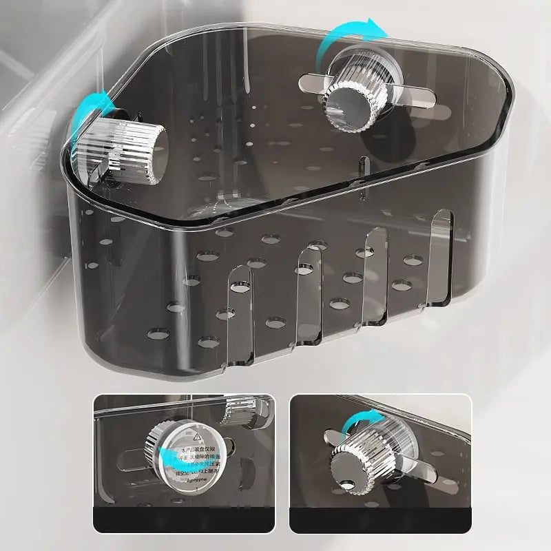 Siopsrl| Corner shelf with suction cup – Drill-free & space-saving