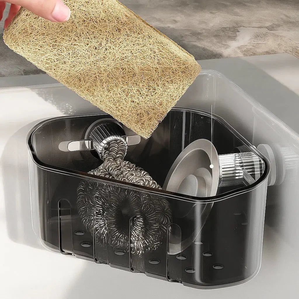Siopsrl| Corner shelf with suction cup – Drill-free & space-saving