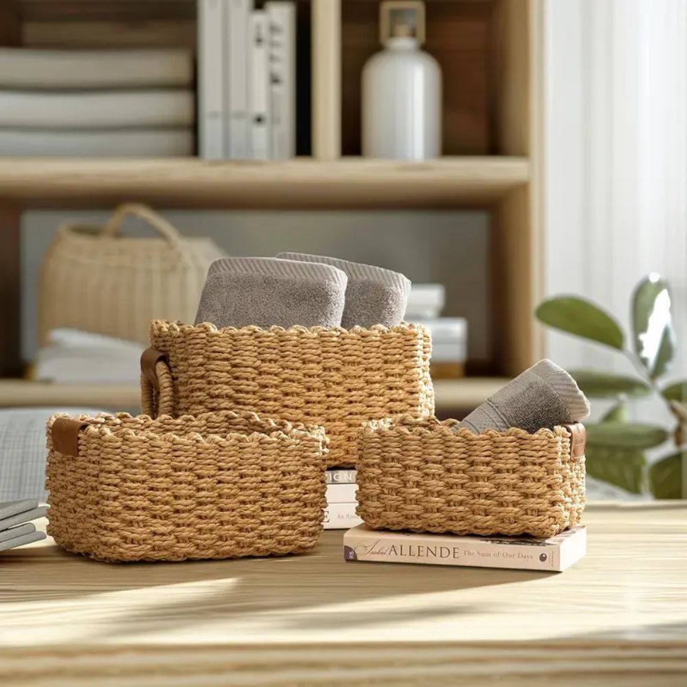 Siopsrl| Elegant Rattan Weave Basket Set