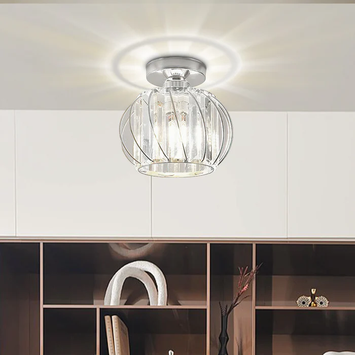 Siopsrl| Pendant Light Black Glass Globe Ceiling Fixture