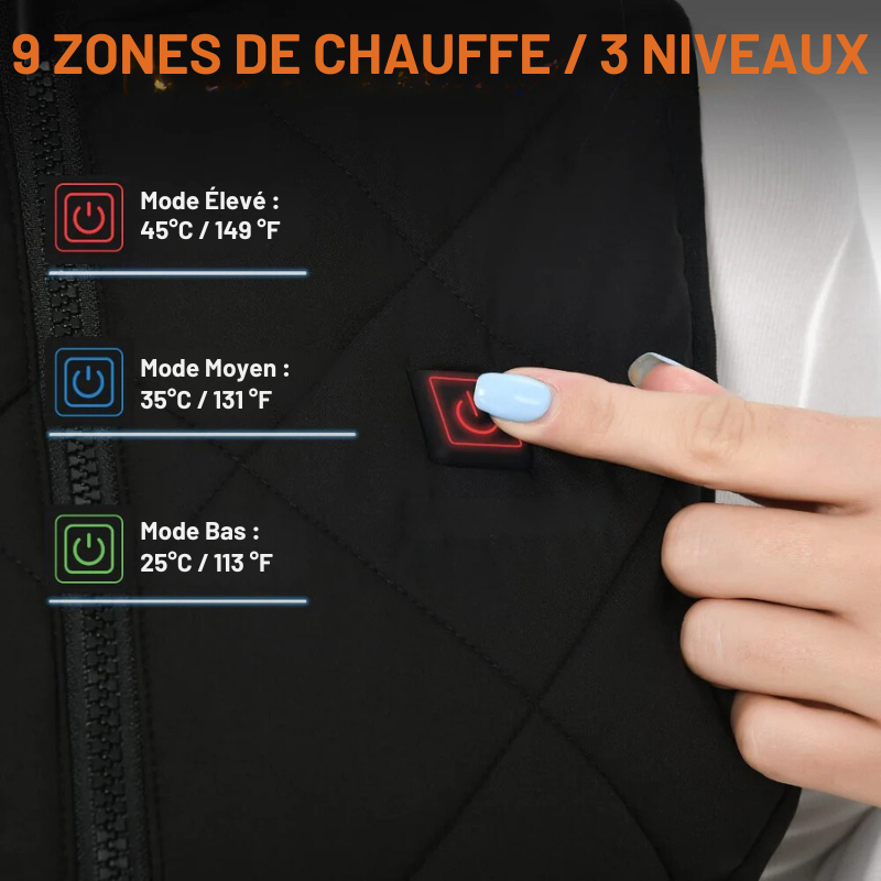 siopsrl | Heated vest for women with dual control and 9 heating zones – comfort and warmth for every season