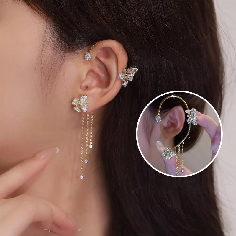 Siopsrl| Butterfly Tassel Style Zircon Earrings