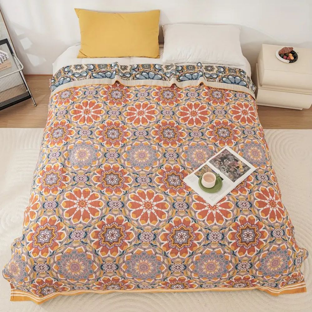 Siopsrl| Boho Flora Tone Cotton Blanket