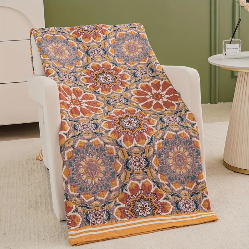 Siopsrl| Boho Flora Tone Cotton Blanket