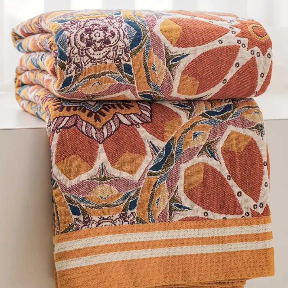 Siopsrl| Boho Flora Tone Cotton Blanket