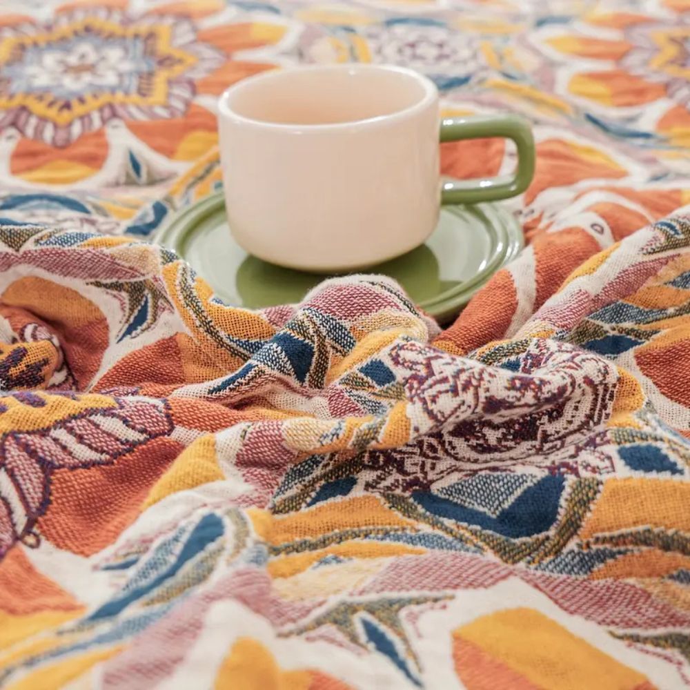 Siopsrl| Boho Flora Tone Cotton Blanket