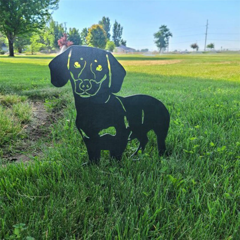 Siopsrl| Metal Dog Silhouette Garden Decoration
