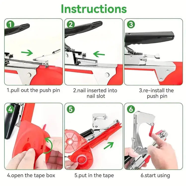 Siopsrl| Garden Plant Tying Tool Set | 10 Rolls of Tape and 10,000 Staples