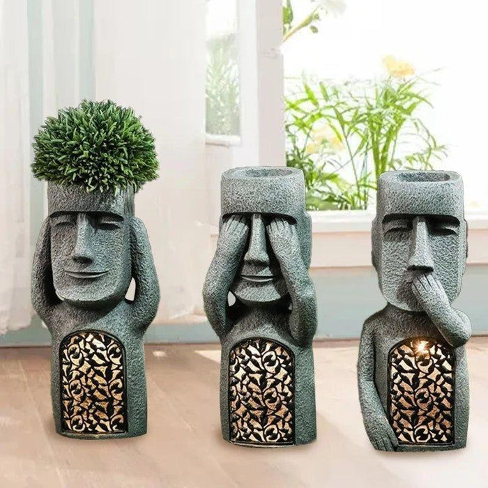 GardenDecor - Artistic Flower Pot with Solar LED Light Siopsrl