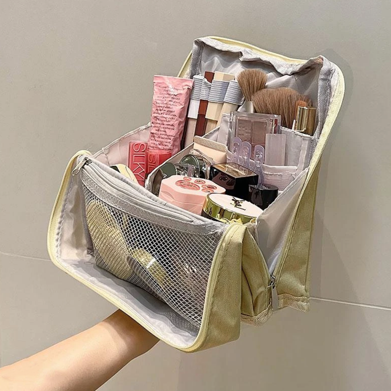 Siopsrl| Makeup Organizer Bag | Travel Cosmetic Case with Compartments | Waterproof & Structured Design