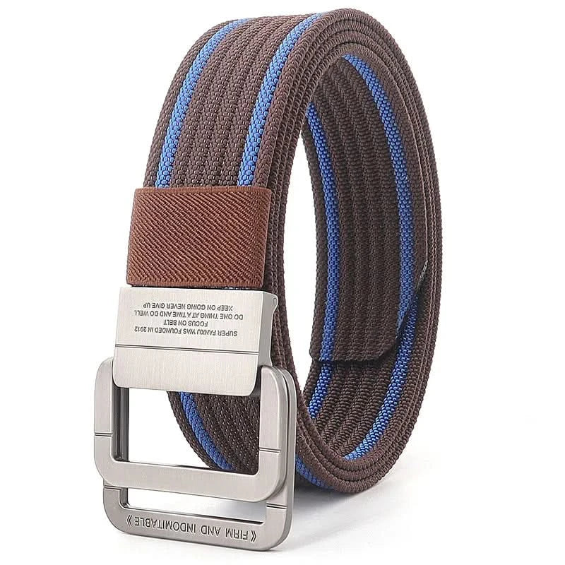 siopsrl | Unisex Canvas Belt – Double Metal Ring Buckle, Adjustable
