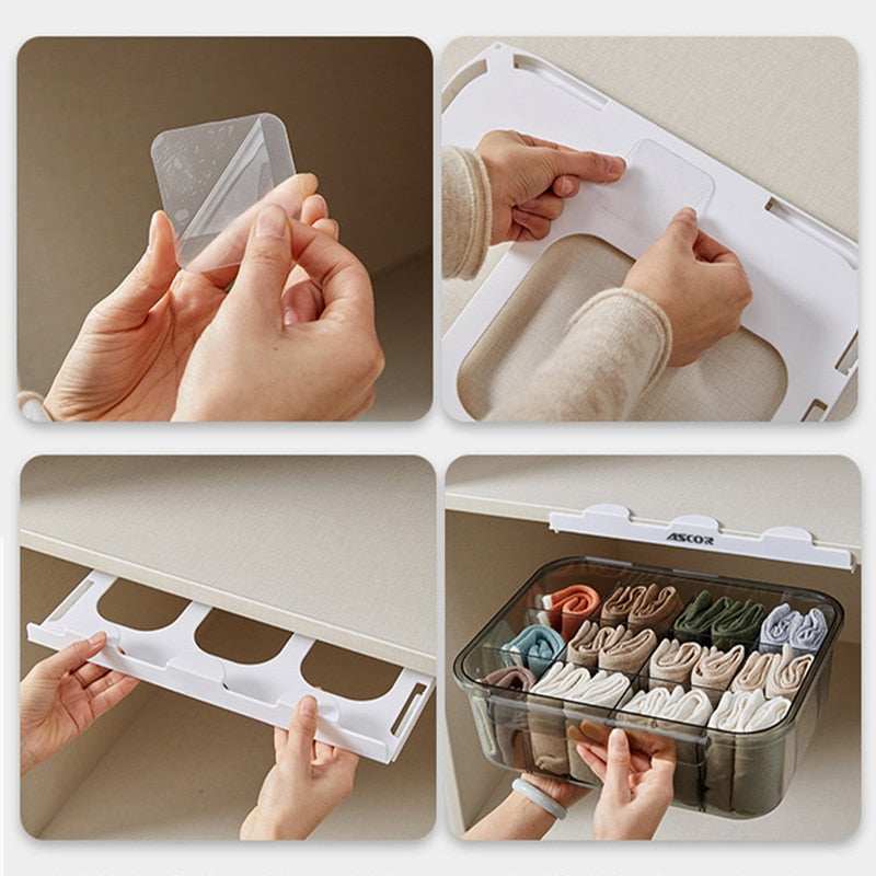 Siopsrl| Sock Sorter Under Desk Hidden Drawer