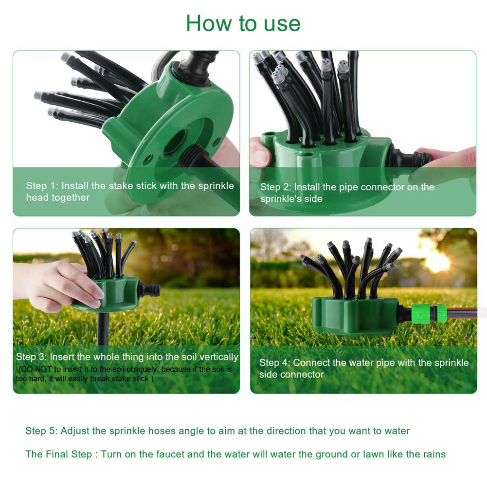 Siopsrl| Foldable Pipe Garden Water Sprinkler System