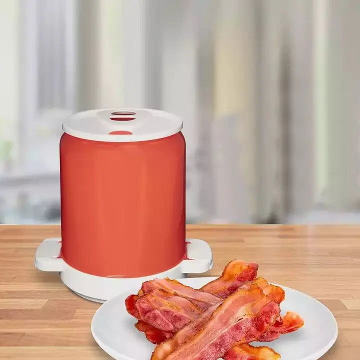 Siopsrl| Microwave Bacon Cooker | Grease-Draining Rack & Splatter Dome | BPA-Free Dishwasher Safe