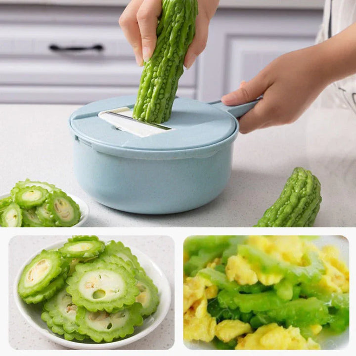 Siopsrl| Multifunctional Vegetable Grater with Sieve – 3-in-1 Kitchen Grater for Vegetables & Fruits | Practical Kitchen Helper with Collection Tray
