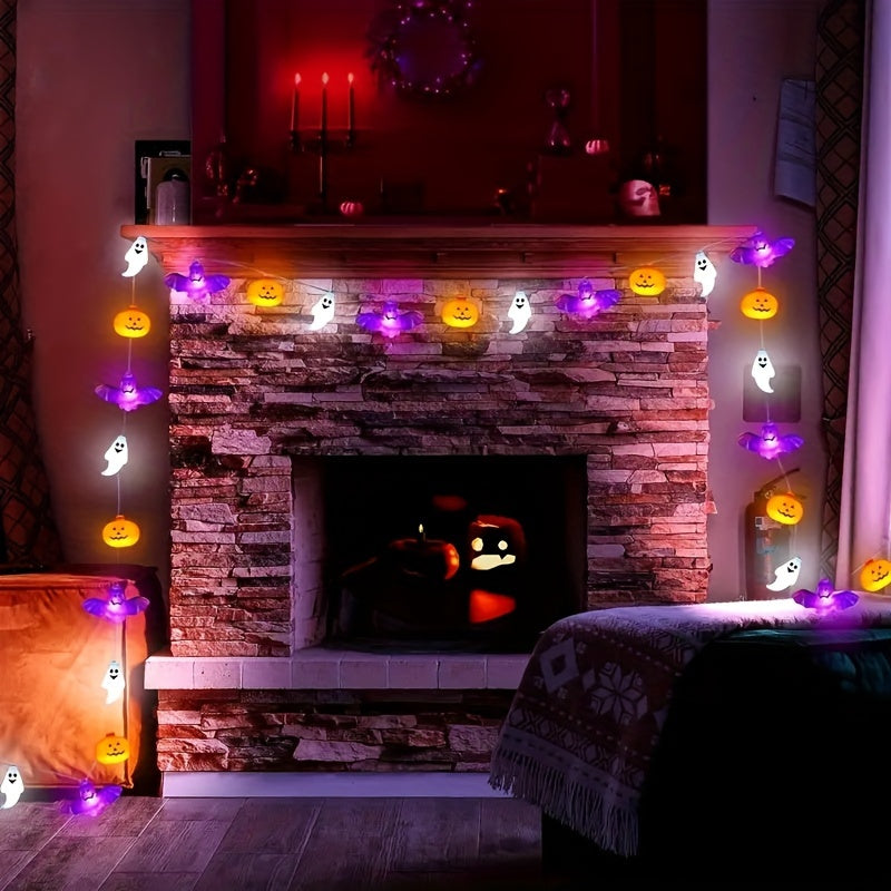 Siopsrl| Spooky Halloween String Lights – Battery-Powered Pumpkin Design