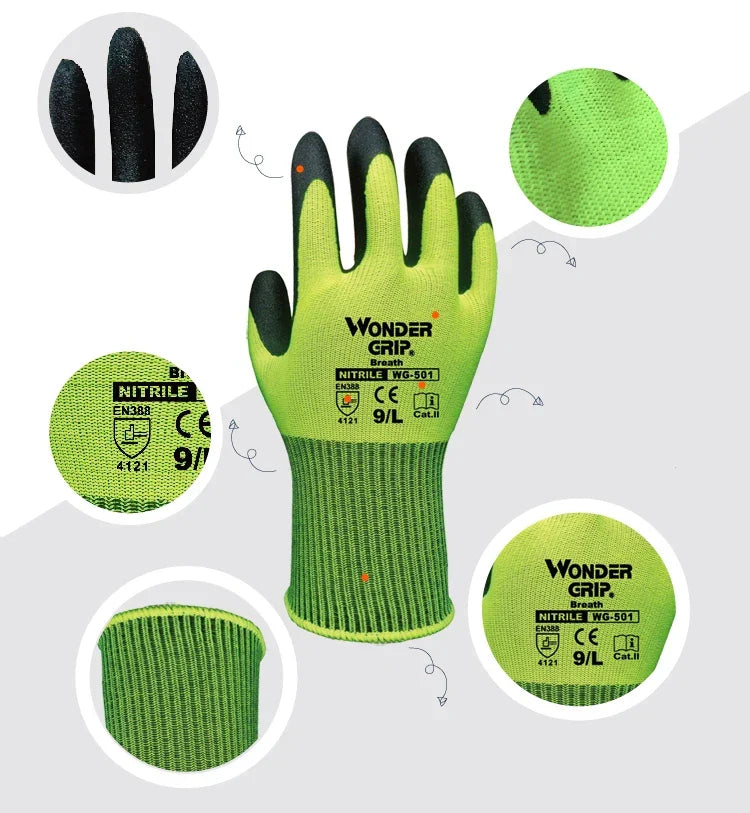 Siopsrl| Work Gloves with Wonder Grip – Non-Slip Gloves for Gardening and Craftsmanship