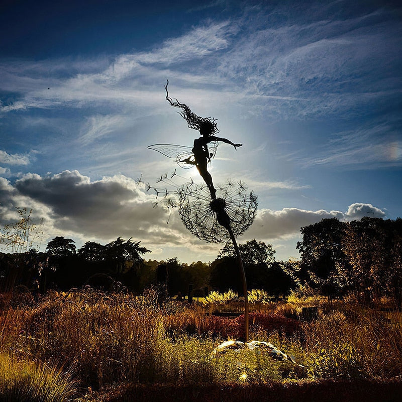 siopsrl | Fairies and Dandelions Dancing Together Sculpture for Outdoor Garden