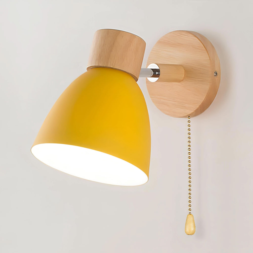 Siopsrl| Nordic Wood Hanging Wall Light with Pull Switch