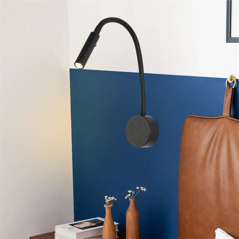 Siopsrl| Modern Flexible LED Reading Wall Lamp with Switch for Bedroom and Study - 1W/3W