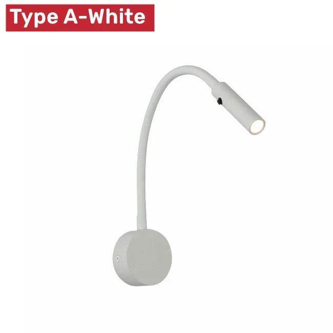 Siopsrl| Modern Flexible LED Reading Wall Lamp with Switch for Bedroom and Study - 1W/3W