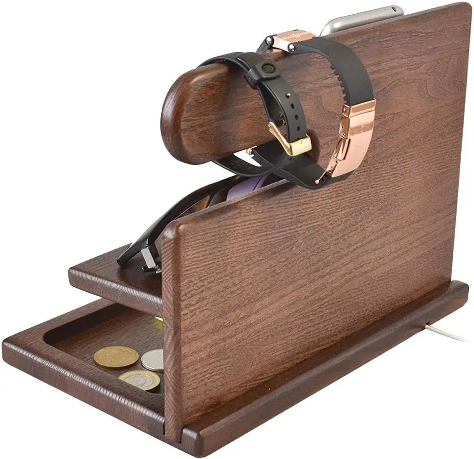 Siopsrl| Wooden Phone Docking | Perfect organizer for your gadgets