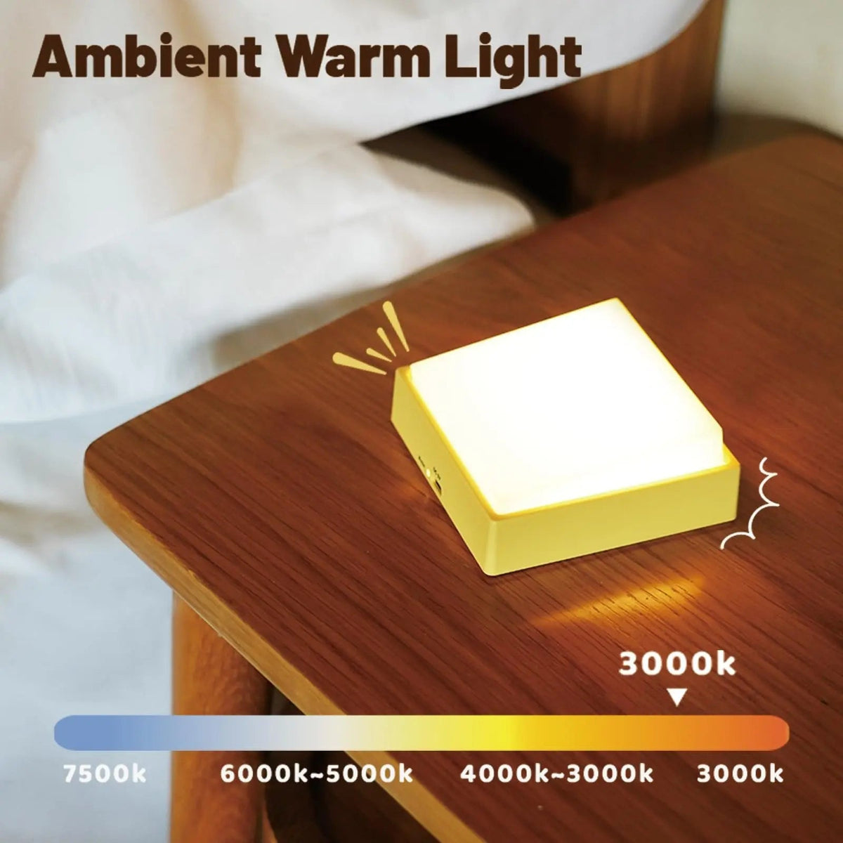 siopsrl | Wireless dimmable night light – Rechargeable with timer & magnet attachment