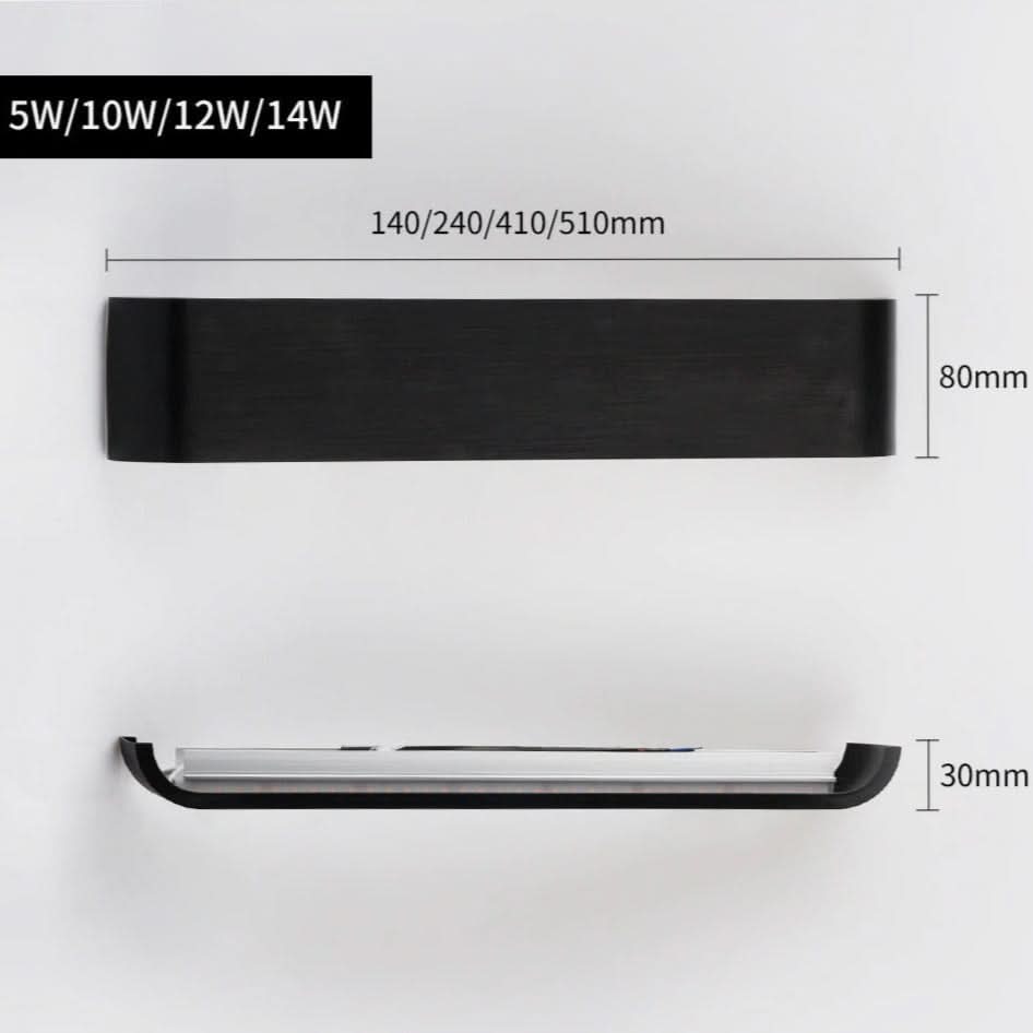 Siopsrl| Contemporary LED Wall Lamp – Sleek Black Aluminum Light