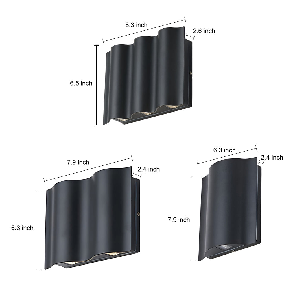 Siopsrl| LED Wall Light Outdoor Modern Black Sconce