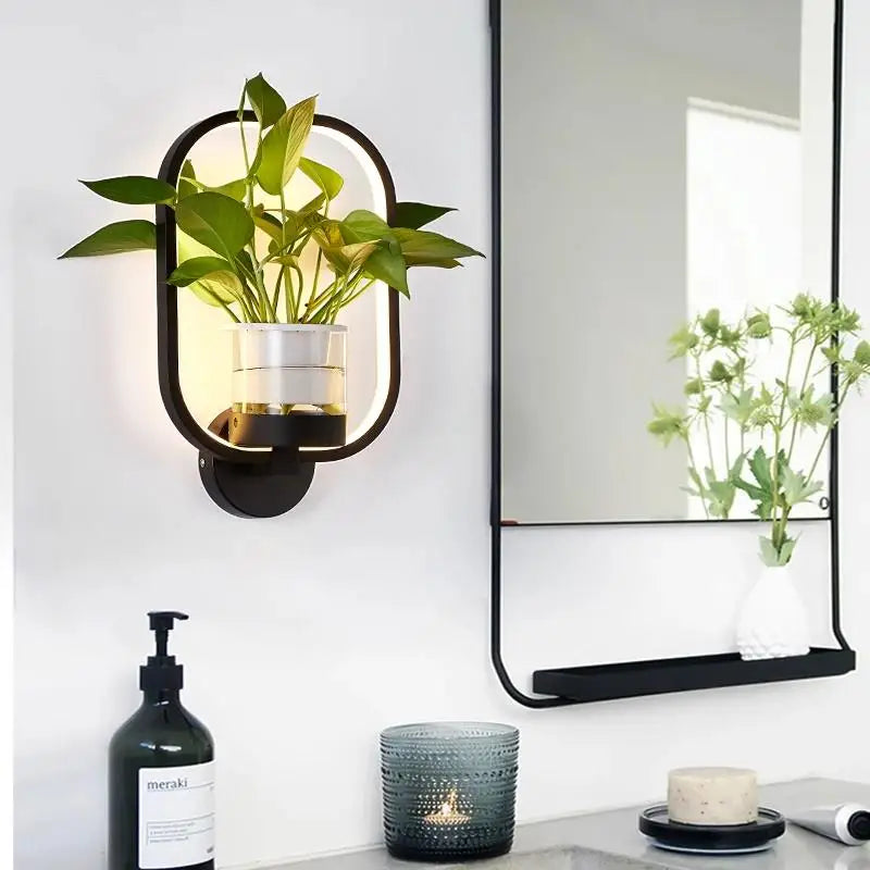 Siopsrl| Wall Light with Glass Plant Holder