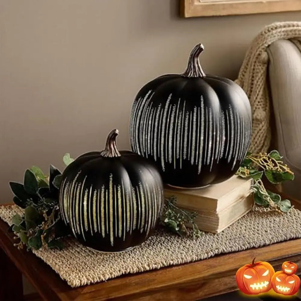Siopsrl| Illuminated Pumpkins with Star Light – Decorative Autumn Accent with Timer