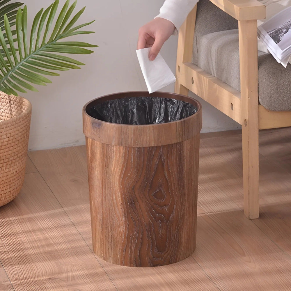 Siopsrl| LignoBin – Scandinavian Style Wooden-Effect Waste Bin (8L)