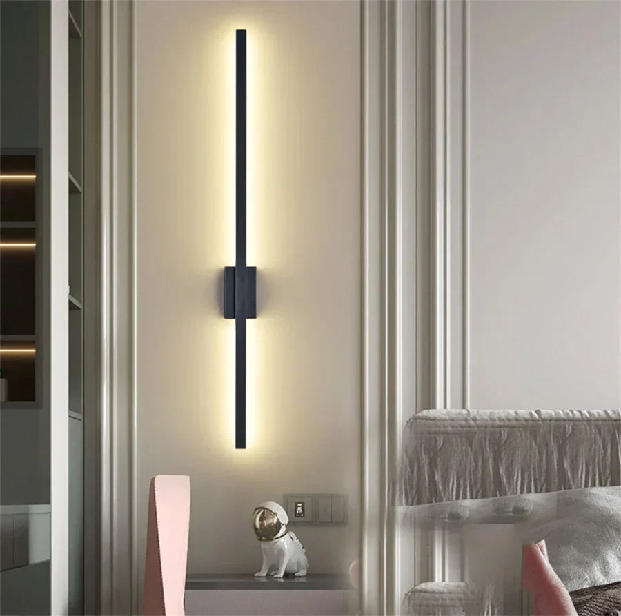 Siopsrl| Industrial Minimalist Long LED Iron Wall Lights for Contemporary Living Room Décor and Stylish Illumination