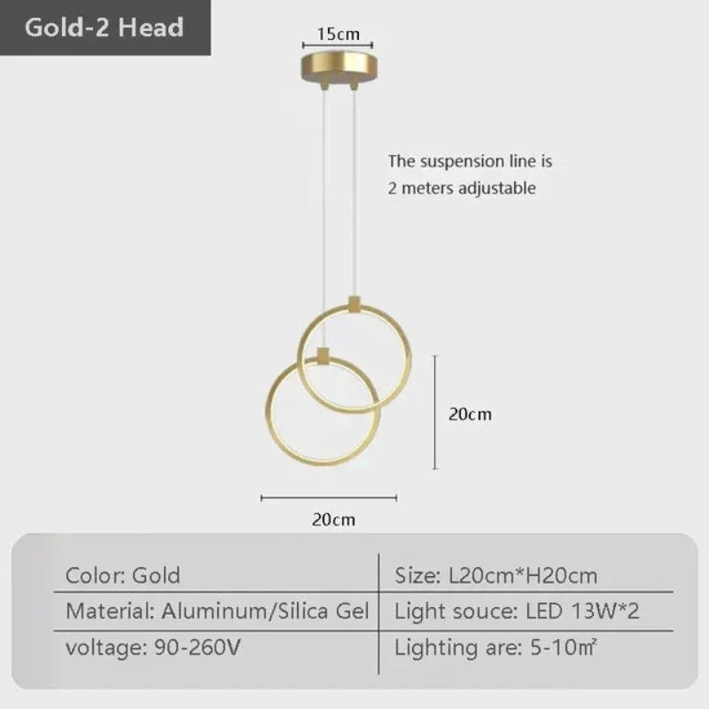 Siopsrl| Elegant Double Ring Pendant Light | DuoGlow