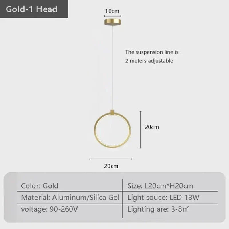 Siopsrl| Elegant Double Ring Pendant Light | DuoGlow