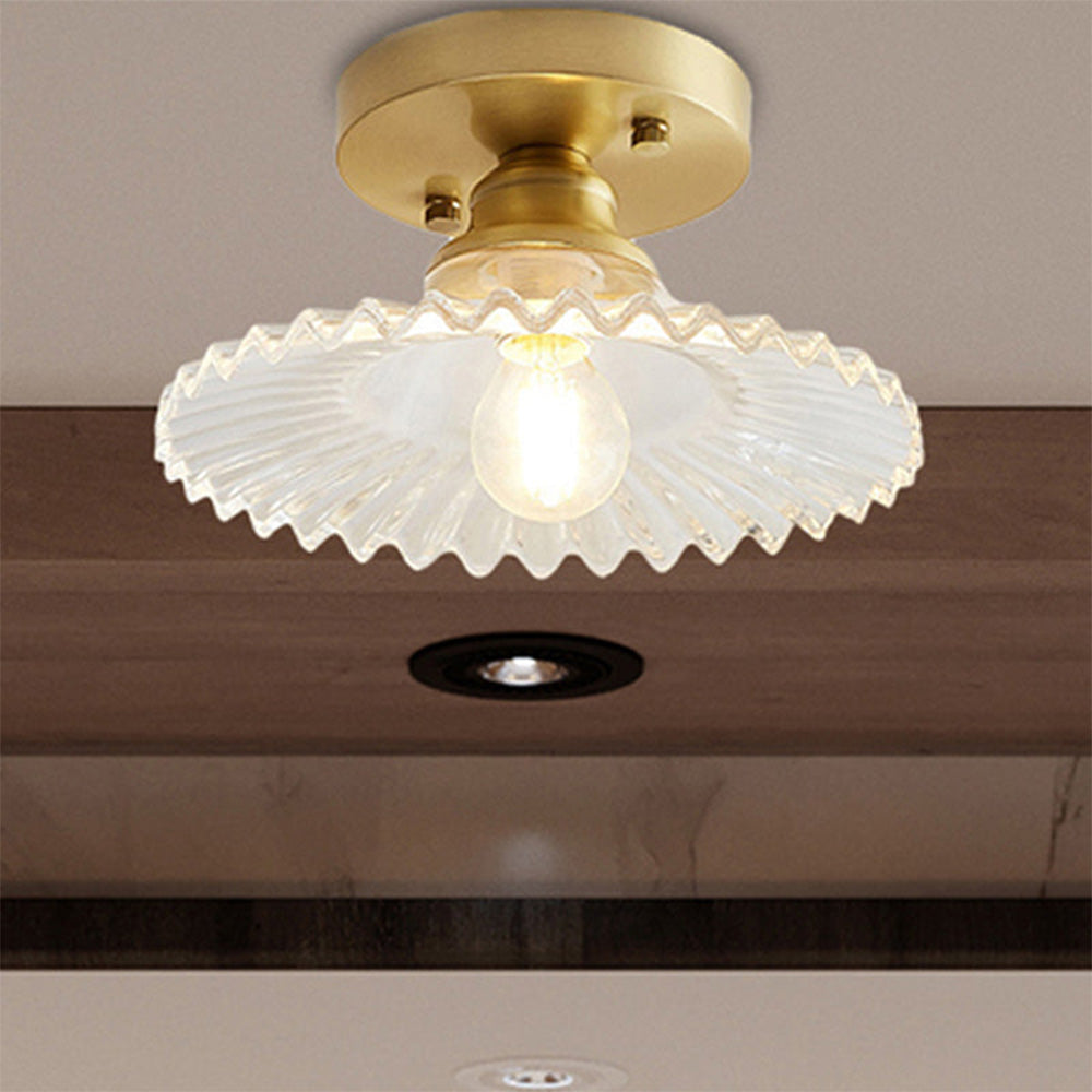 Siopsrl| Ceiling Light Modern Glass Semi Flush Lamp