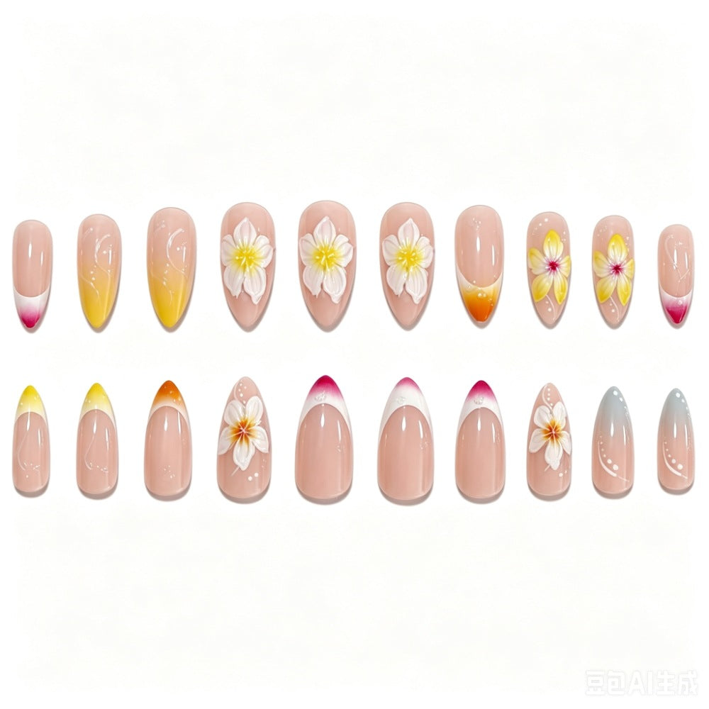 Siopsrl | Floral and Ombre Press-On Nail Art Set Siopsrl