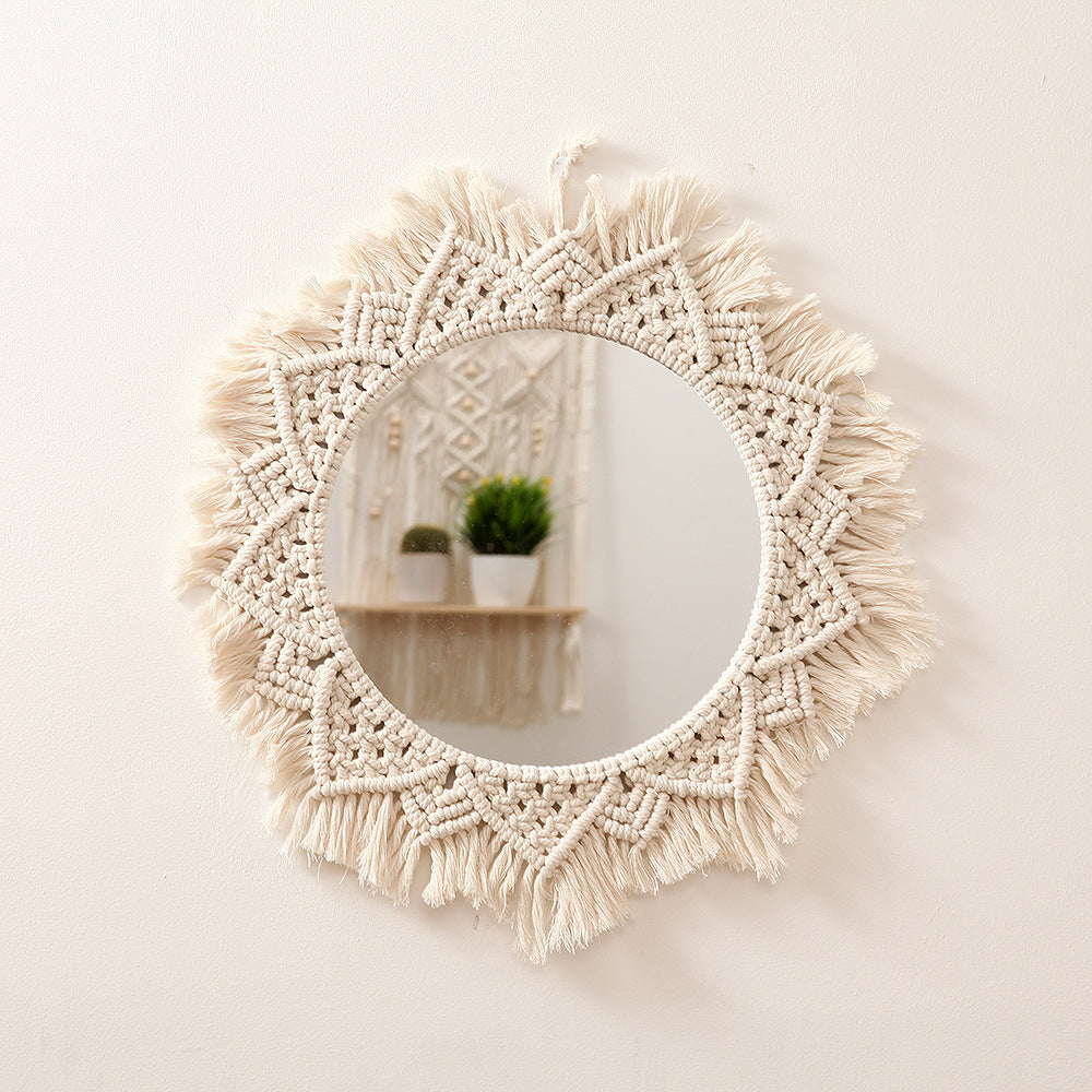 Macrame Decorative Round Wall Mirror Siopsrl