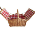 Ladies picnic basket with removable compartments and stylish checkered fabric Siopsrl